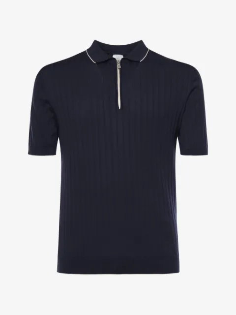 Eleventy polo côtelé à col zippé