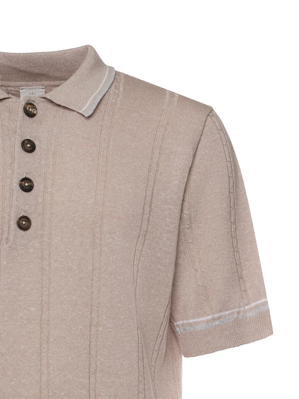 Eleventy Poloshirt met gestreept-detail Beige