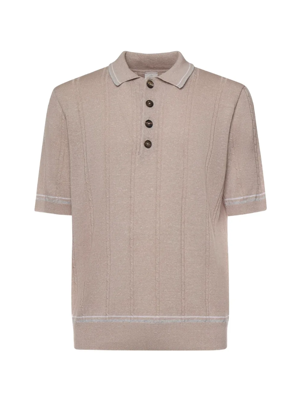 Eleventy stripe-detail polo shirt - Toni neutri