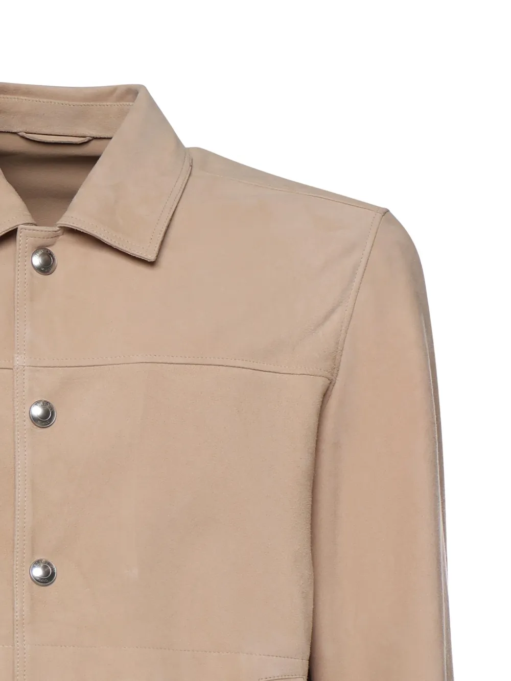  Eleventy Buttoned Suede Jacket - Neutrals 