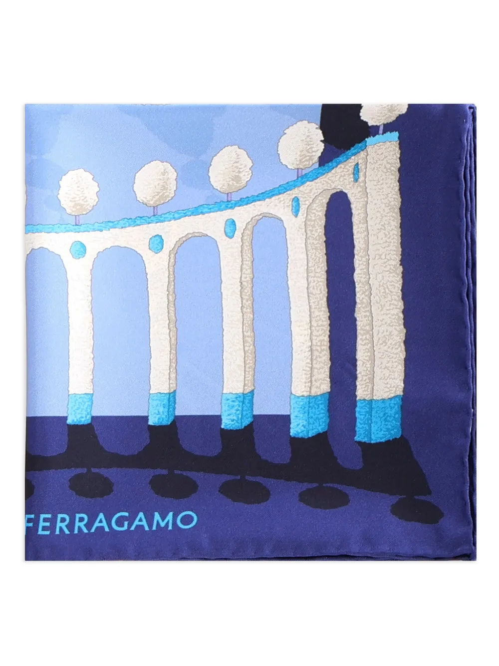 Ferragamo patterned scarf - Blu