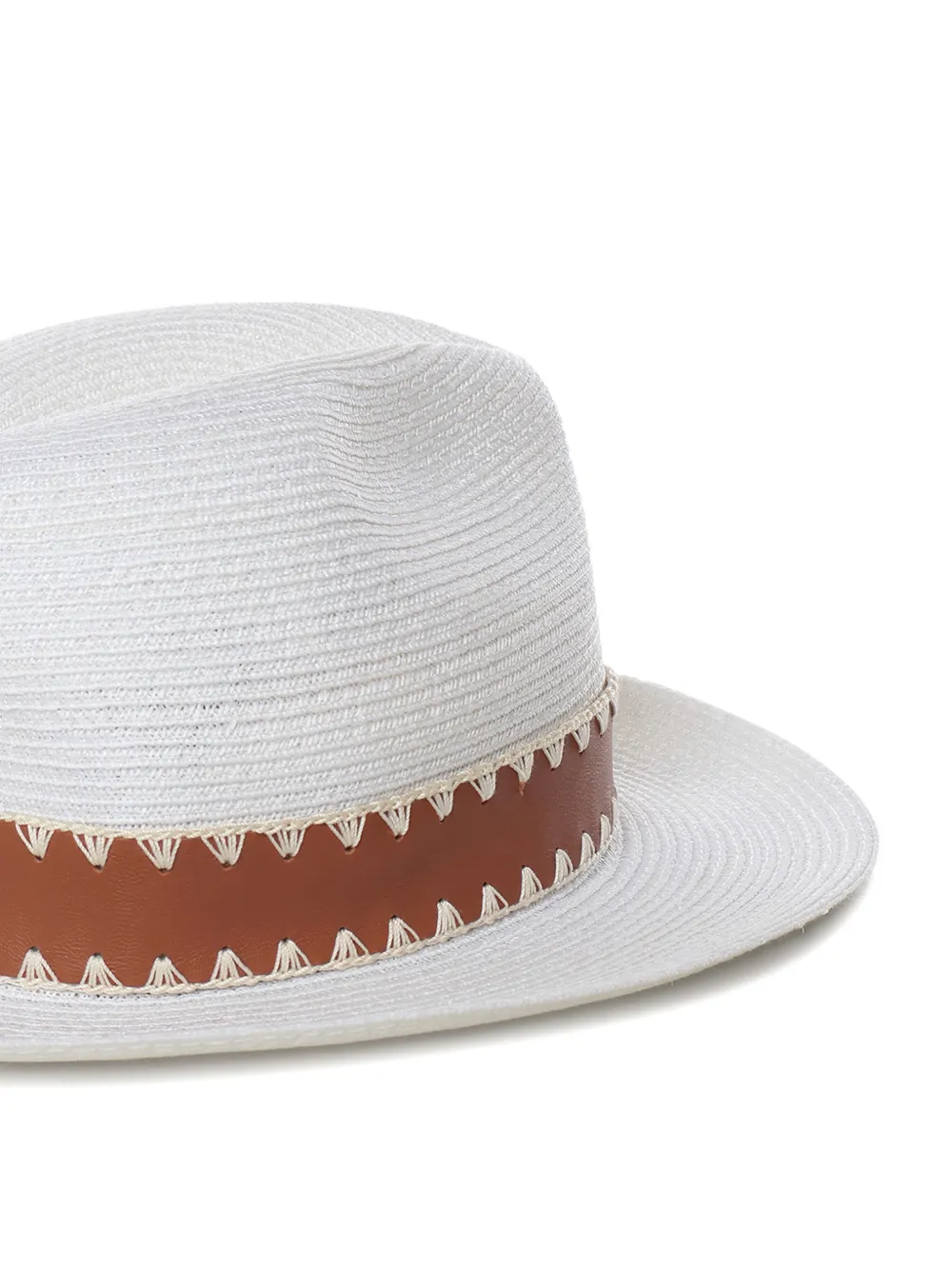 Whipstitch-Detail Fedora Hat