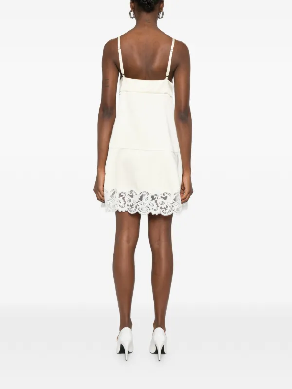 stella mccartney short dress Stella McCartney lace-trim Mini Dress | Neutrals