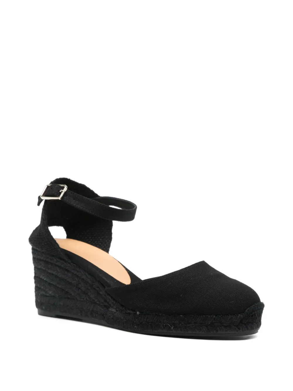 Castañer ankle strap wedge espadrilles Zwart