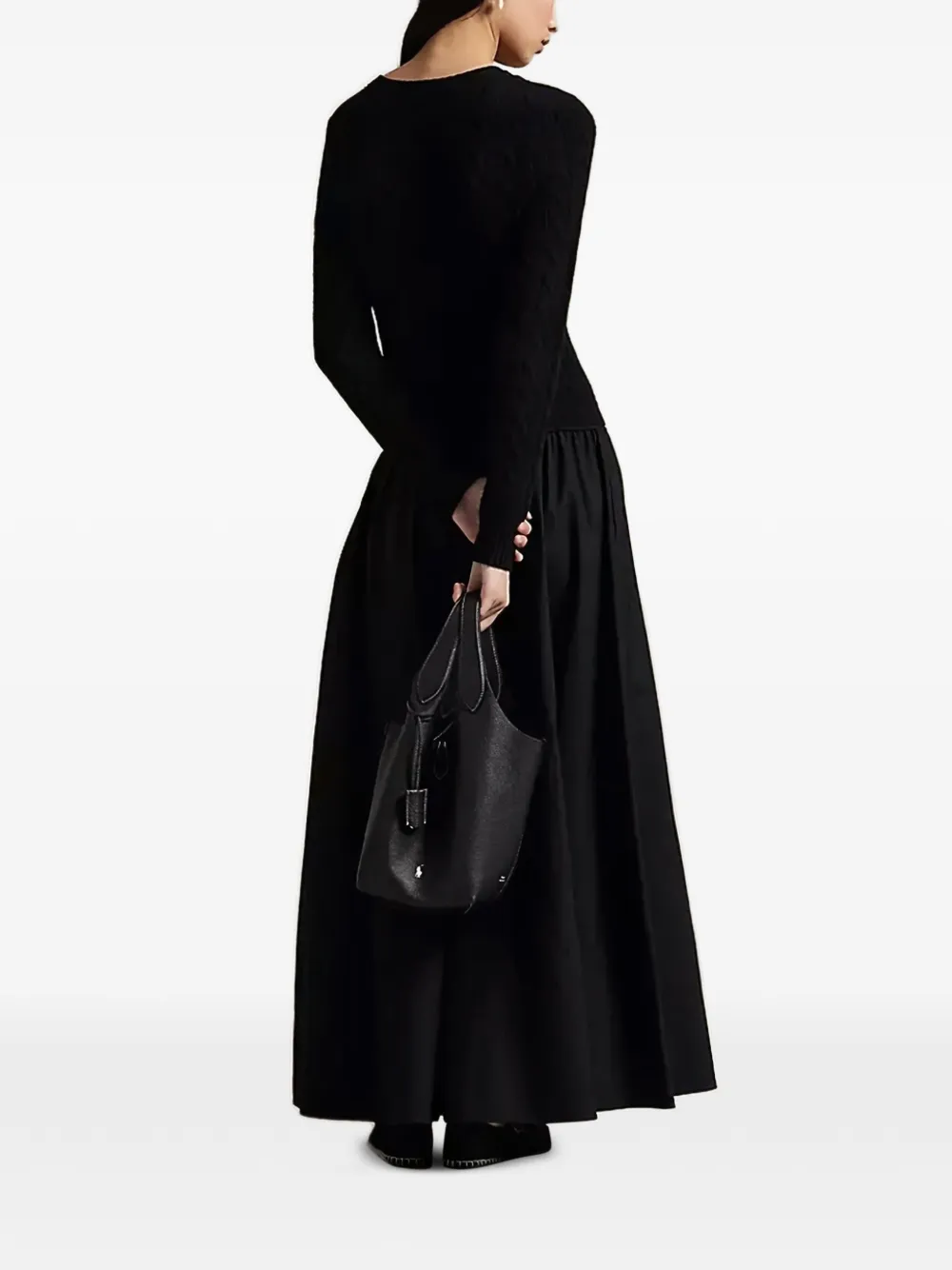 Polo Ralph Lauren cable-knit maxi dress - Zwart