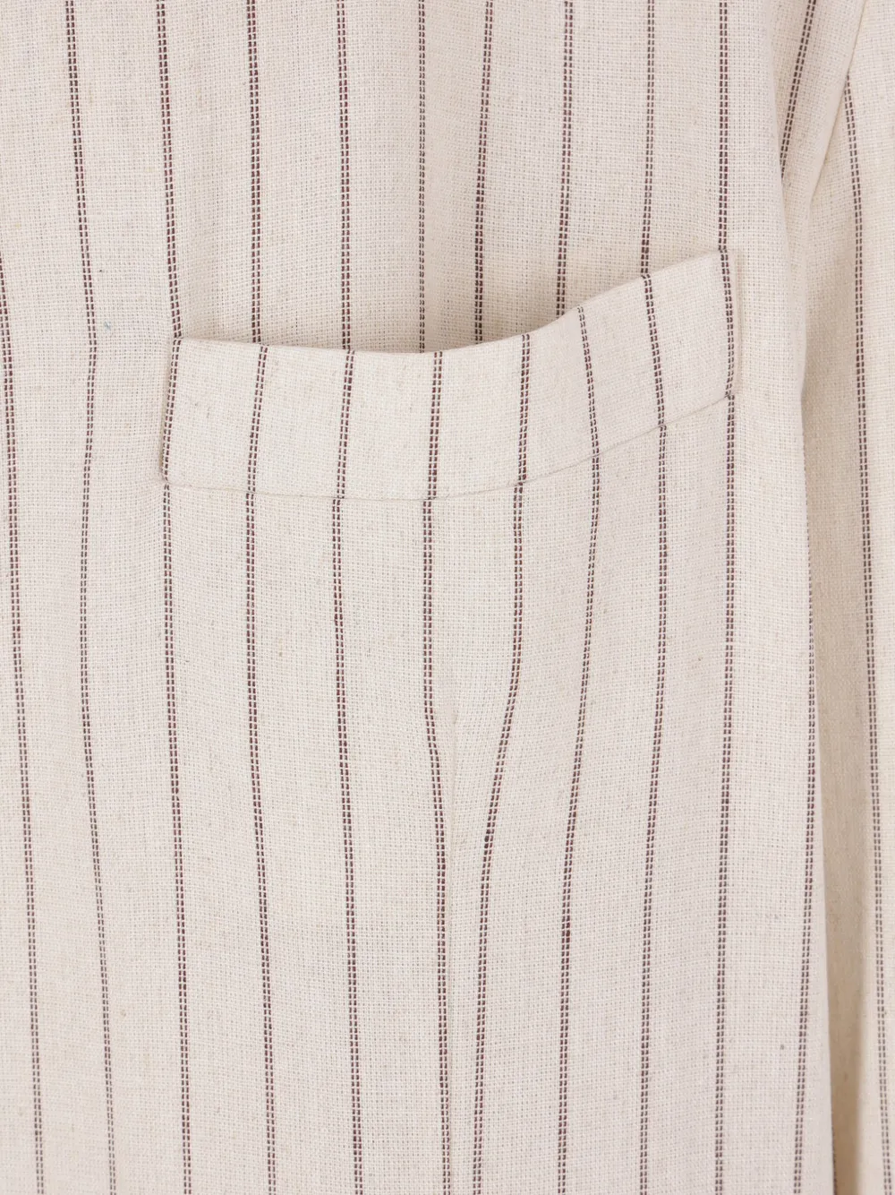 Pinstripe Collarless Blazer