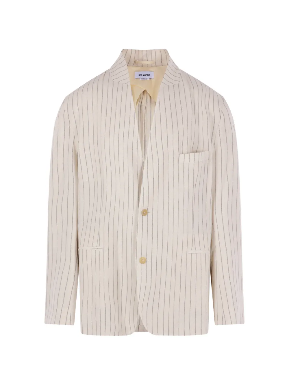 Hed Mayner pinstripe collarless blazer - Toni neutri