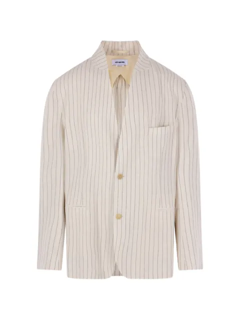 Hed Mayner pinstripe collarless blazer