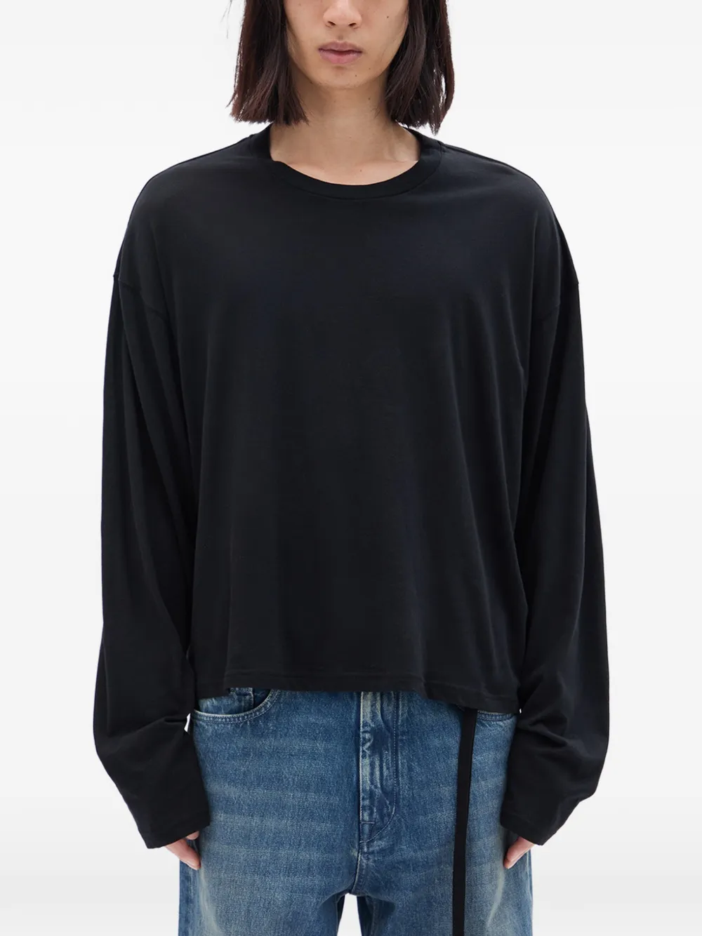 Ann Demeulemeester T-Shirt mit Schnürung - Schwarz