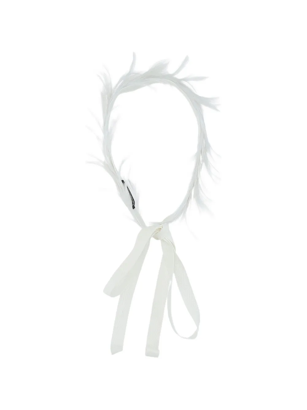 Ann Demeulemeester Zena feather-embellished self-tie headband - Bianco