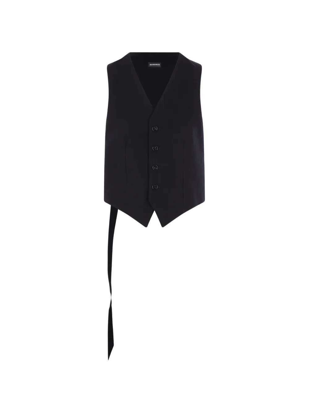 Ann Demeulemeester tie-side buttoned waistcoat - Black