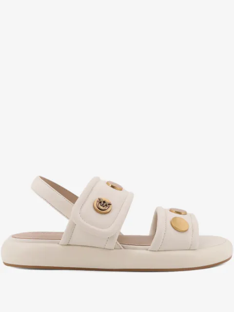 PINKO padded nappa leather sandals with metallic details