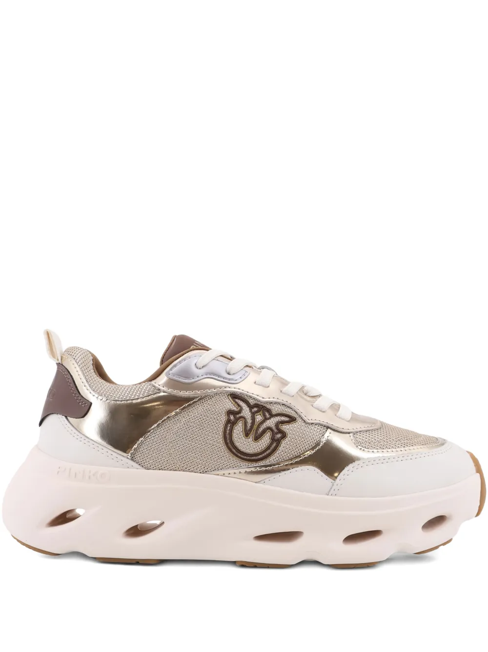 PINKO logo-appliqué sneakers Beige