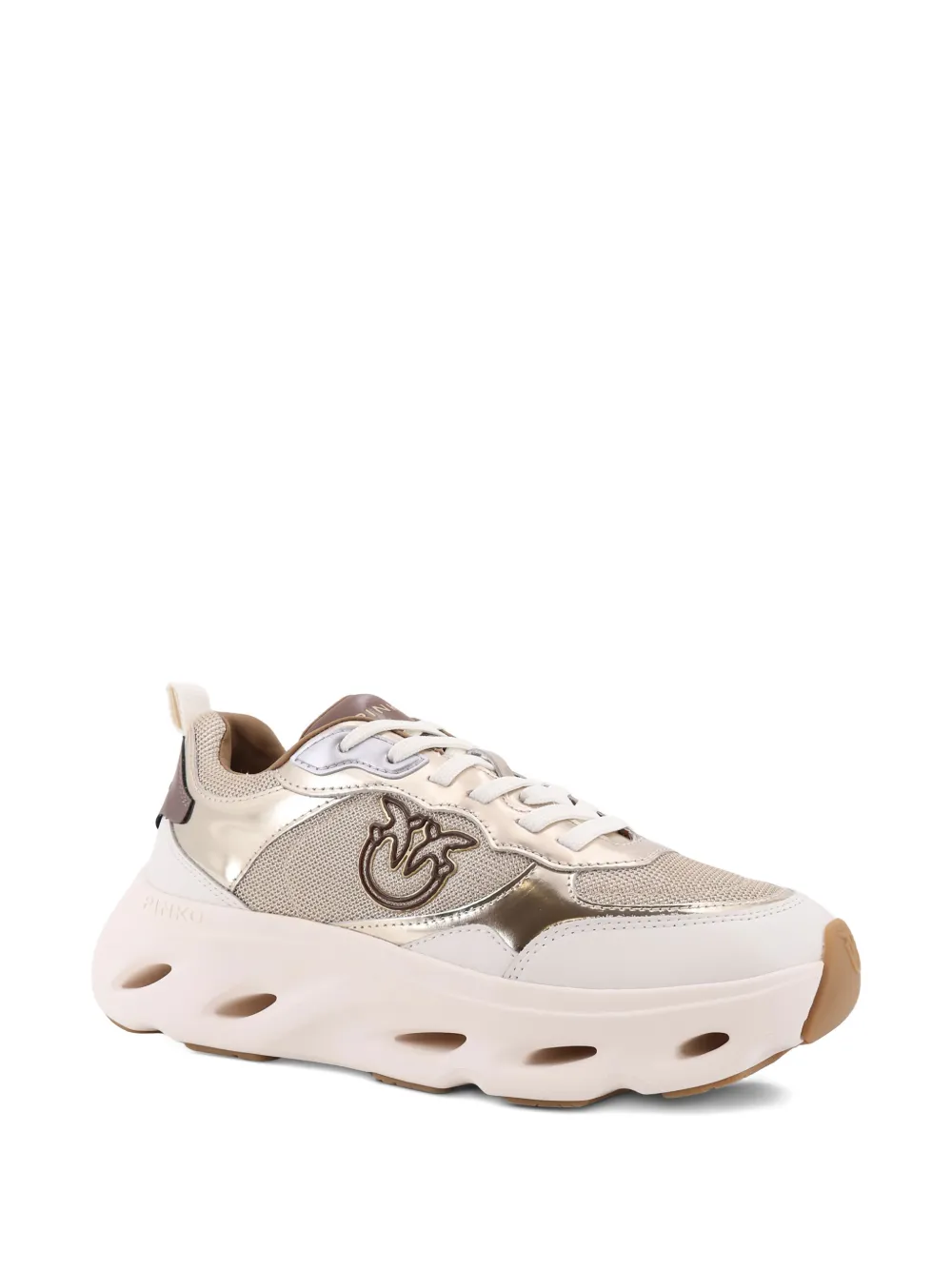PINKO logo-appliqu&eacute; sneakers - Beige