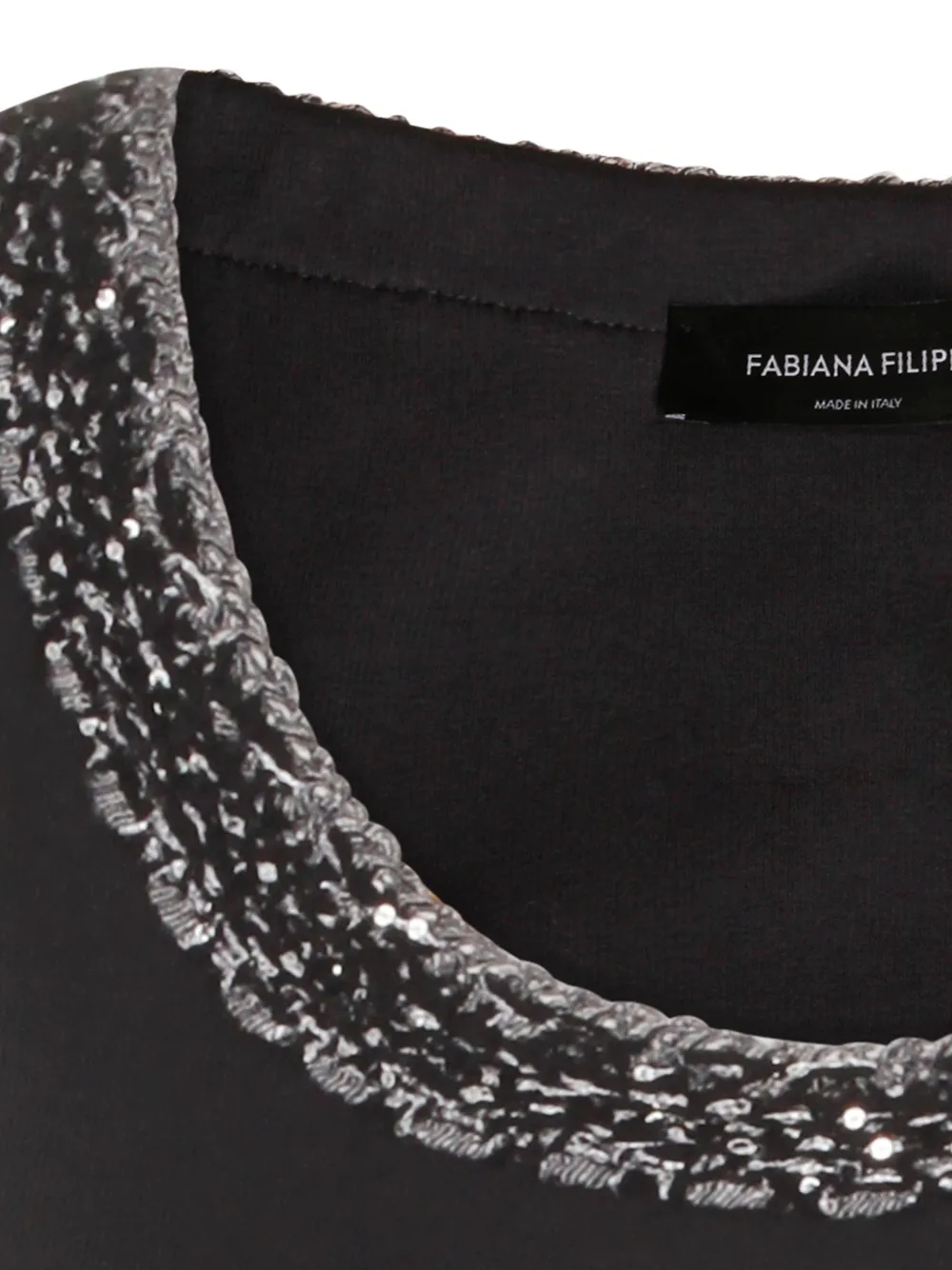 Fabiana Filippi Tanktop met pailletten kraag Grijs