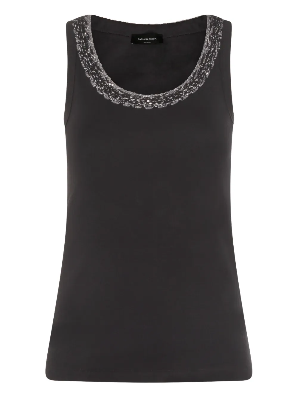 Fabiana Filippi sequin-collar tank top - Grigio