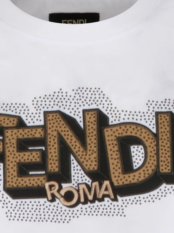 FENDI rhinestone-print T-shirt | White | FARFETCH