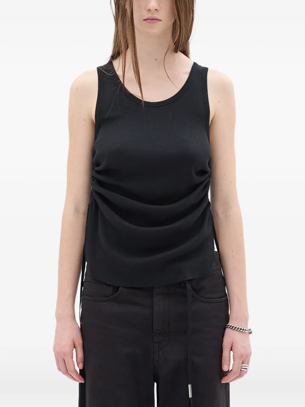 Ann Demeulemeester Canotta con effetto stropicciato - Nero