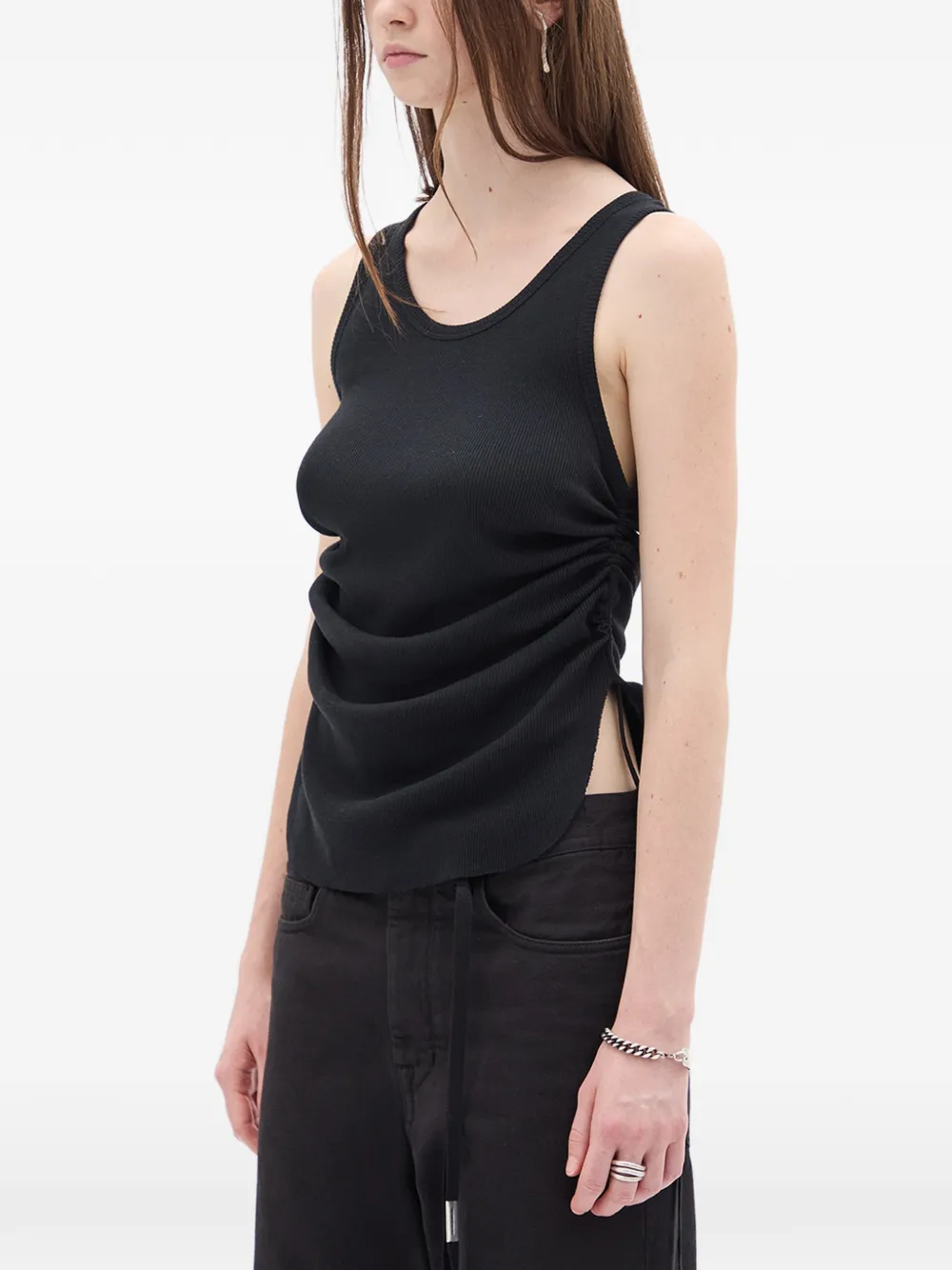 Ann Demeulemeester Gekreukte tanktop Zwart