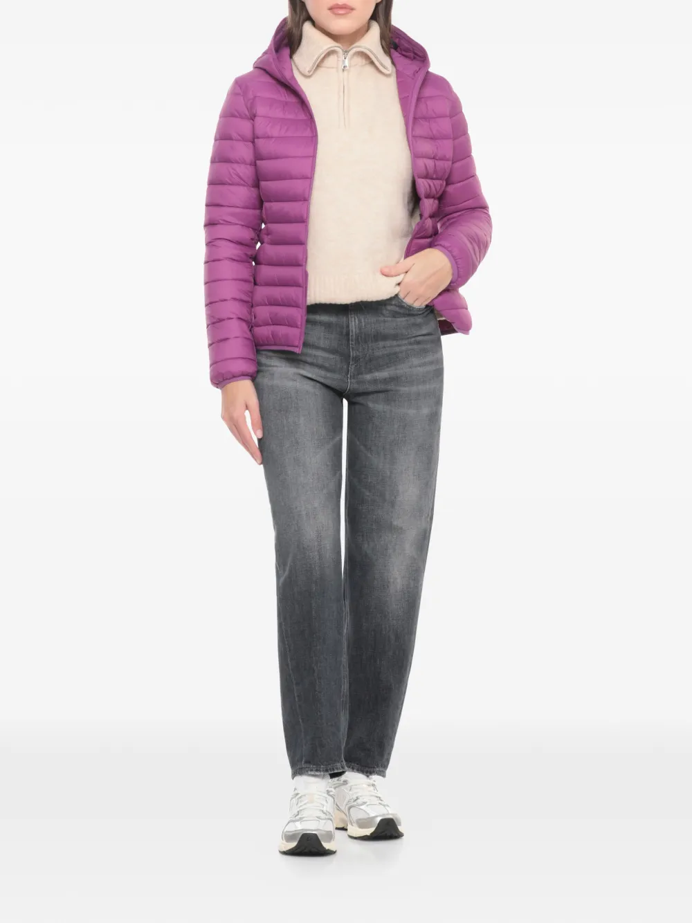  Save The Duck Logo-patch Padded Jacket - Purple 