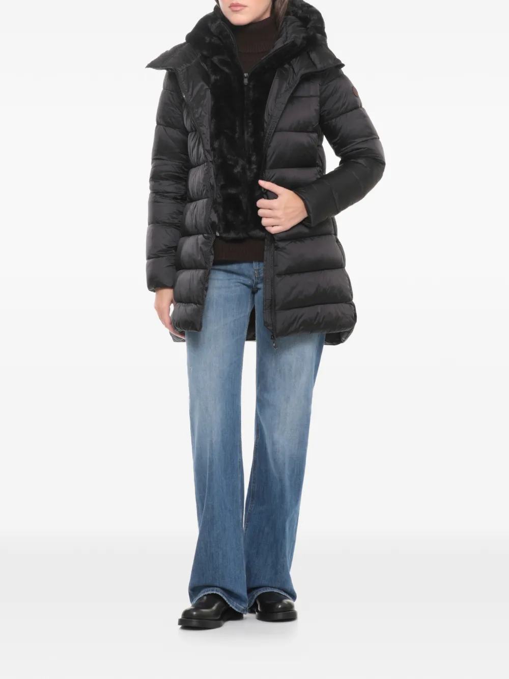 Save The Duck Jack met capuchon Zwart