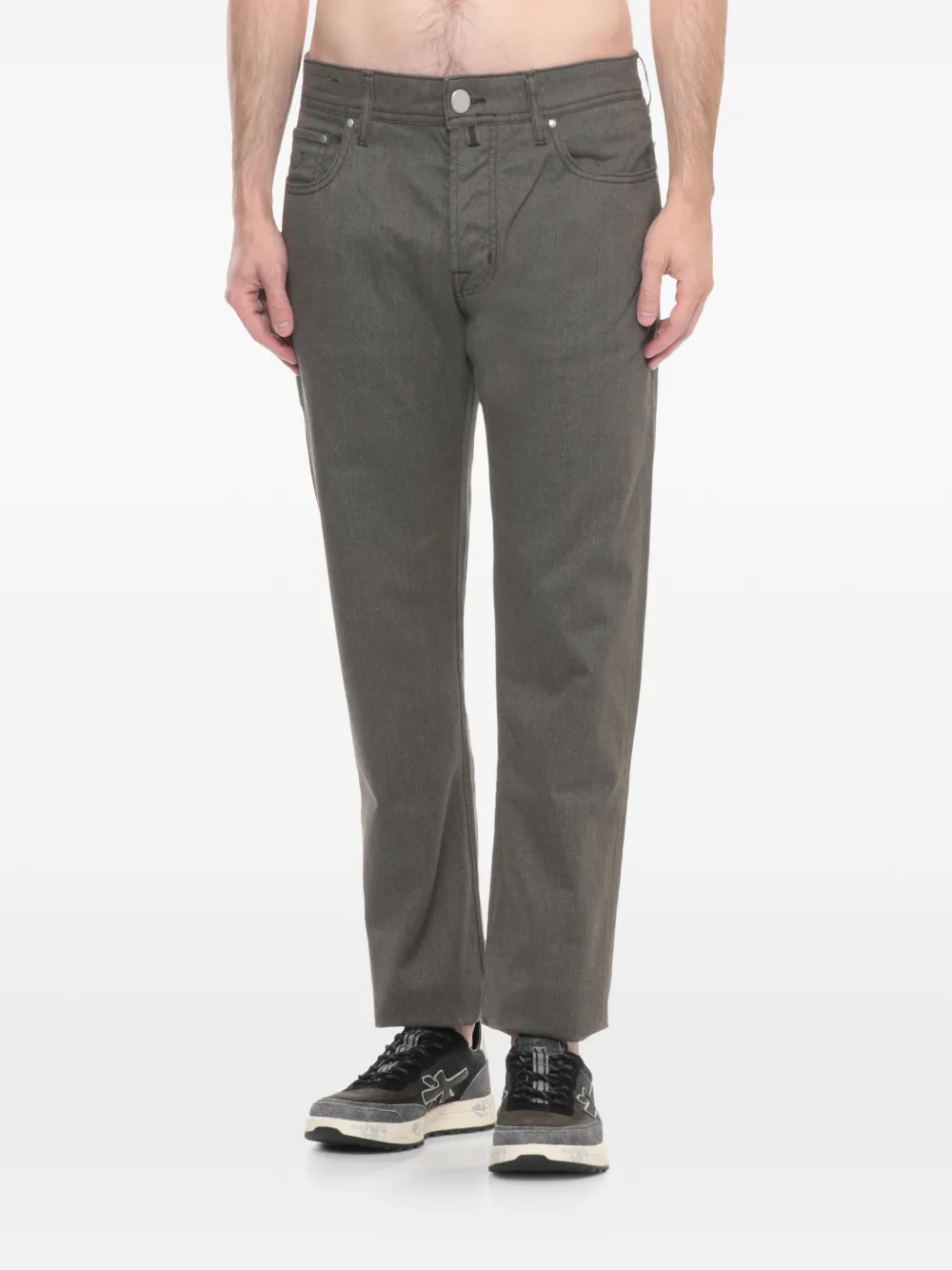  Jacob Cohën Logo-patch Trousers - Green 