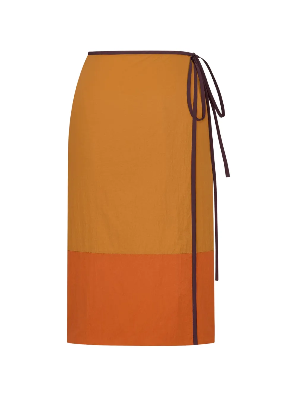 Saint Laurent tie-detail colour-block skirt - Orange
