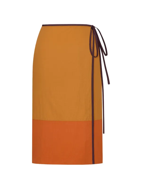 Saint Laurent Pencil Skirt in Nylon in Orange
