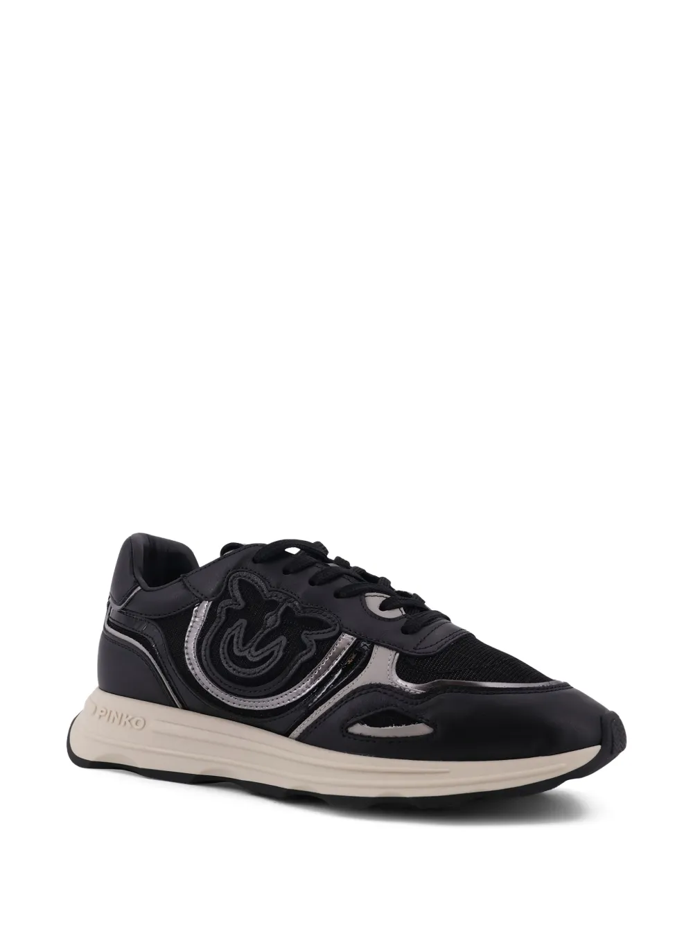 PINKO logo-appliqu&eacute; sneakers - Zwart