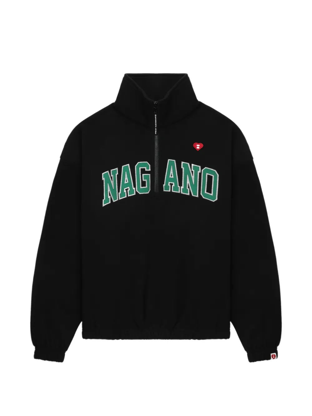 APEE™ by *A BATHING APE® Quarter-zip letter sweater - Nero