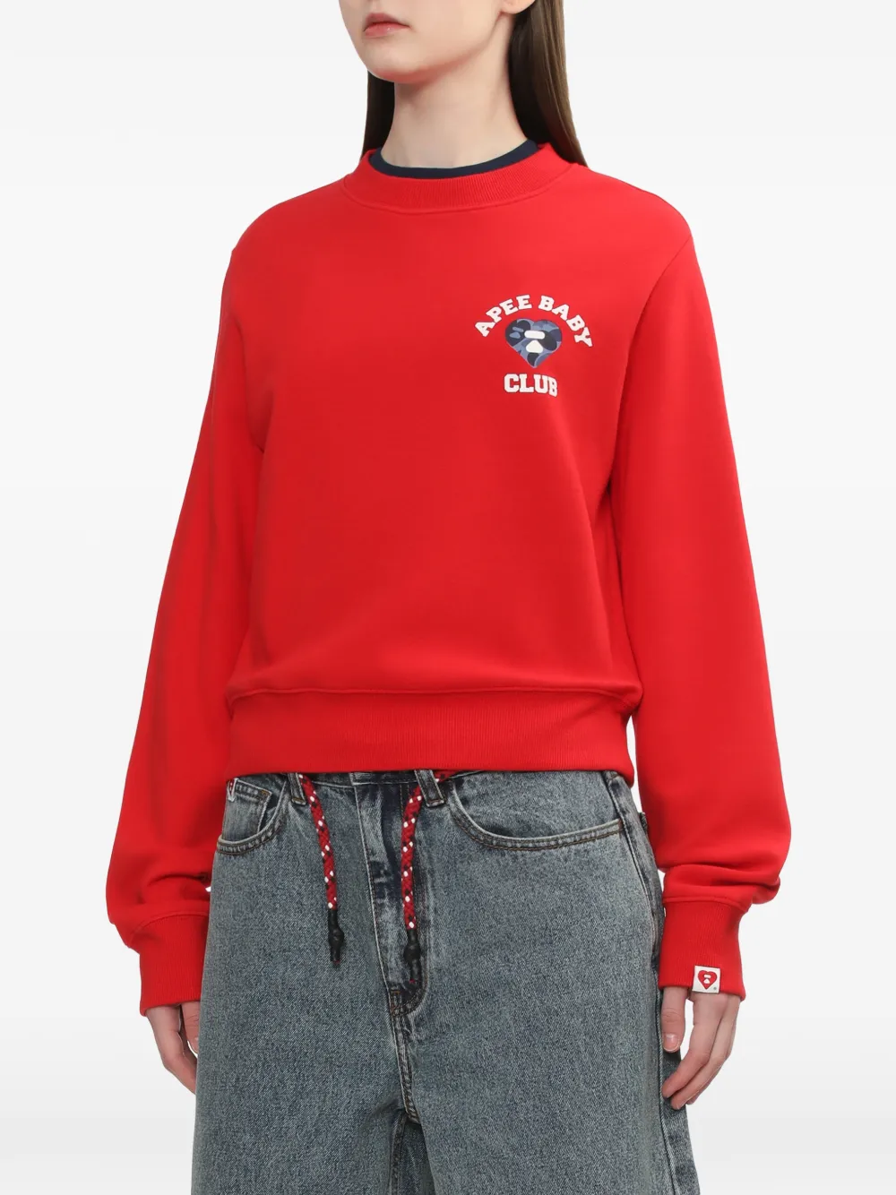  A Bathing Ape® Appliqué Cropped Sweater - Red 