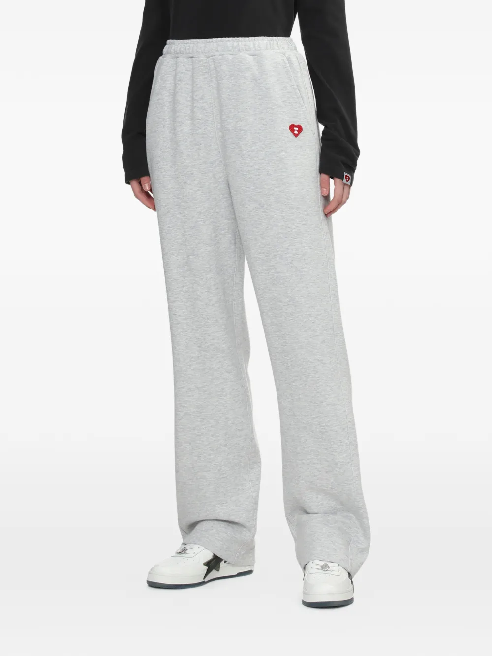 APEE™ by *A BATHING APE® embroidery palazzo pants - Grigio