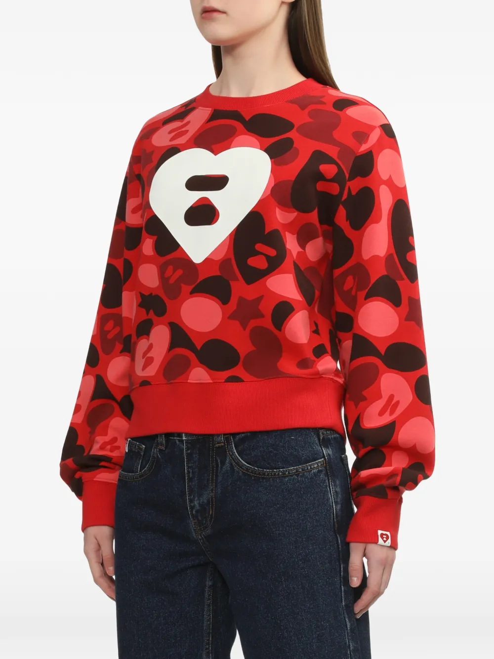 heart-print sweater