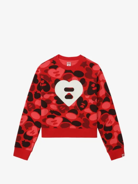 A BATHING APE® heart-print sweater