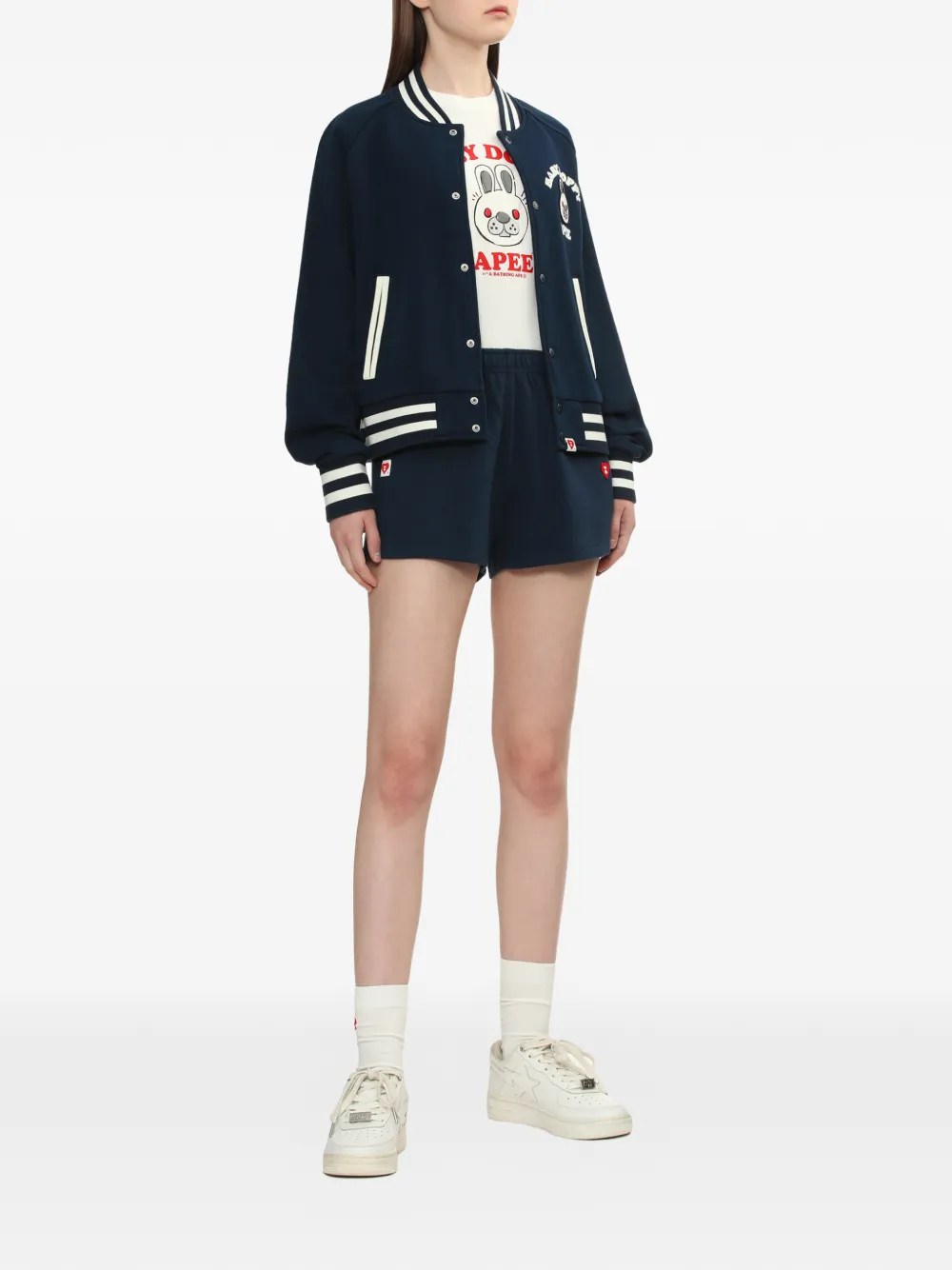  A Bathing Ape® Embroidered Drawstring Shorts - Blue 