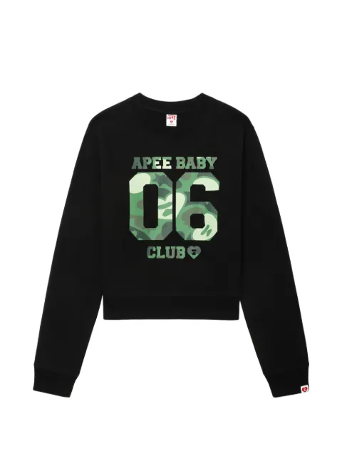 A BATHING APE® camouflage graphic crewneck sweater