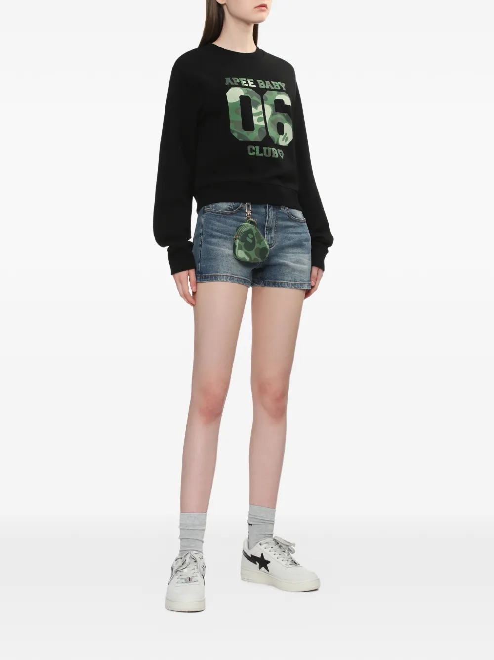  A Bathing Ape® Camouflage Graphic Crewneck Sweater - Black 