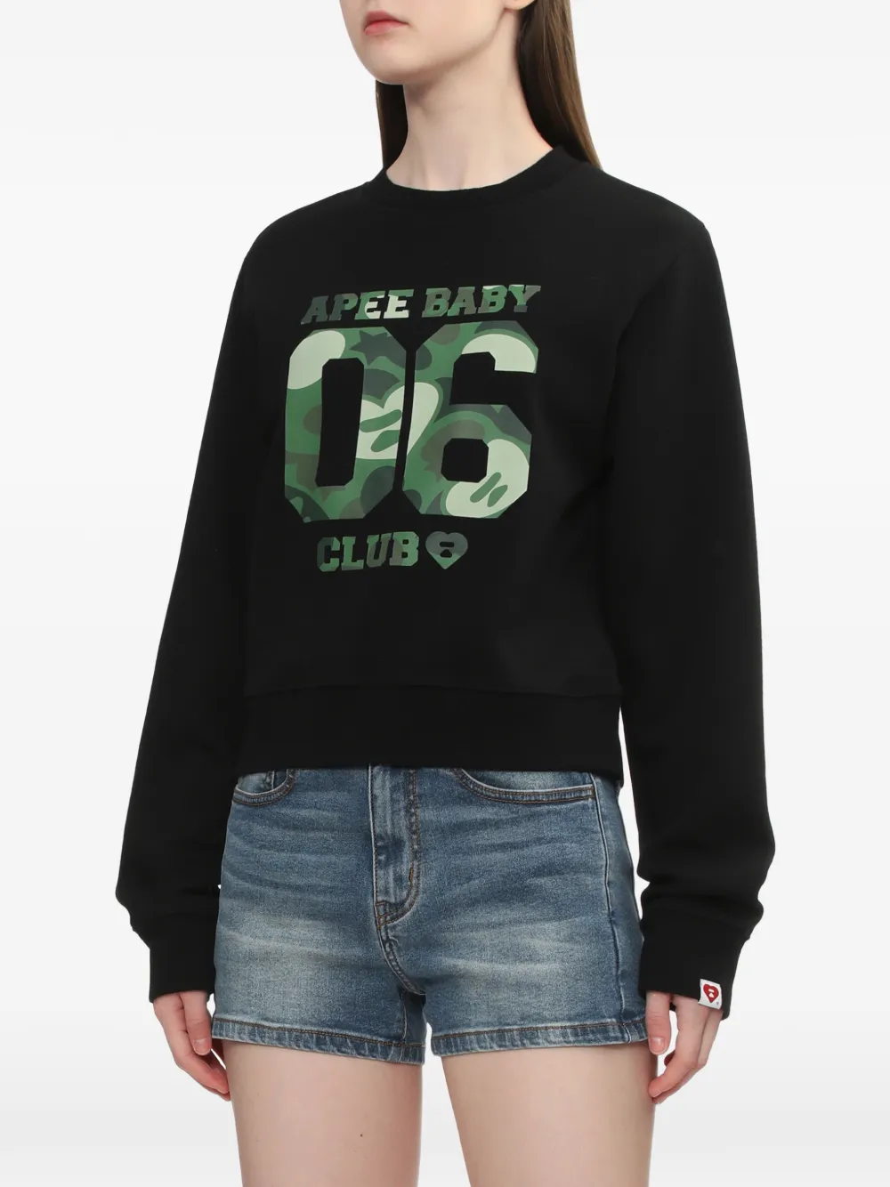  A Bathing Ape® Camouflage Graphic Crewneck Sweater - Black 