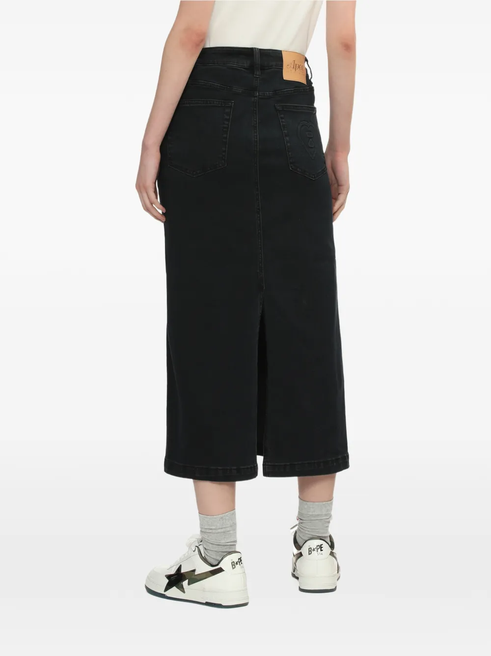 A BATHING APE Maxi-spijkerrok Grijs