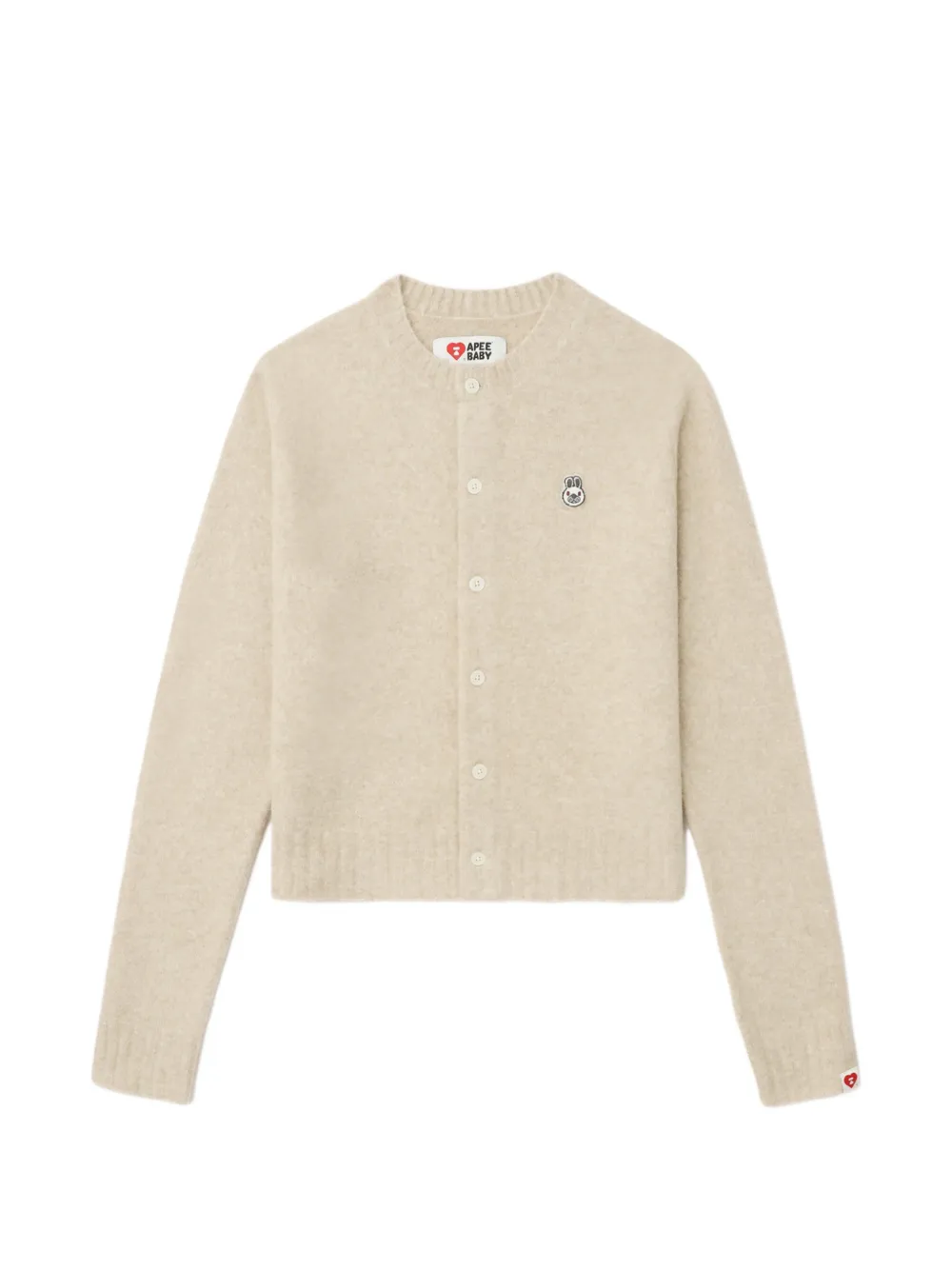 APEE™ by *A BATHING APE® bunny-patch button cardigan - Toni neutri
