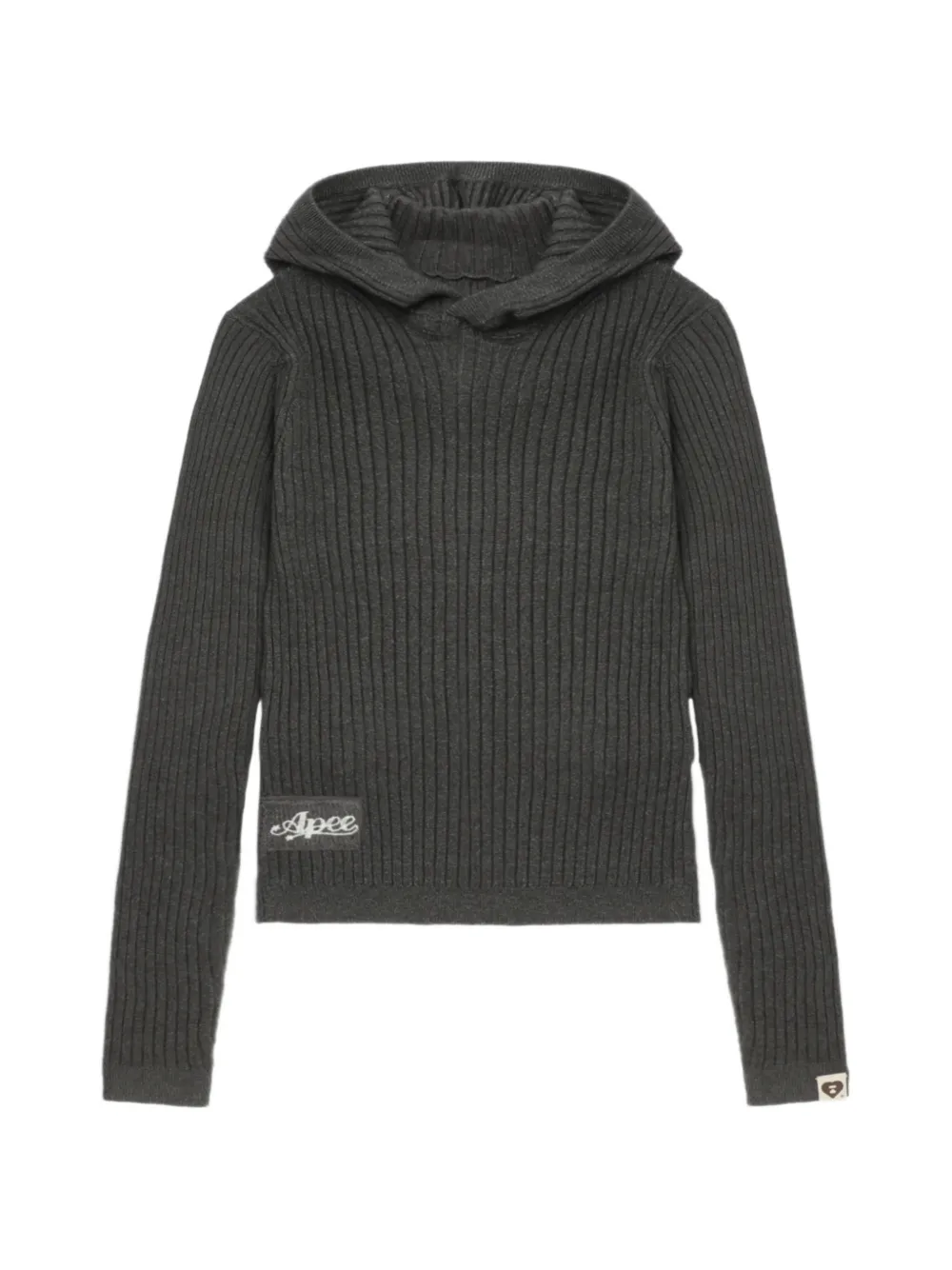 APEE™ by *A BATHING APE® hooded ribbed knitwear - Grigio