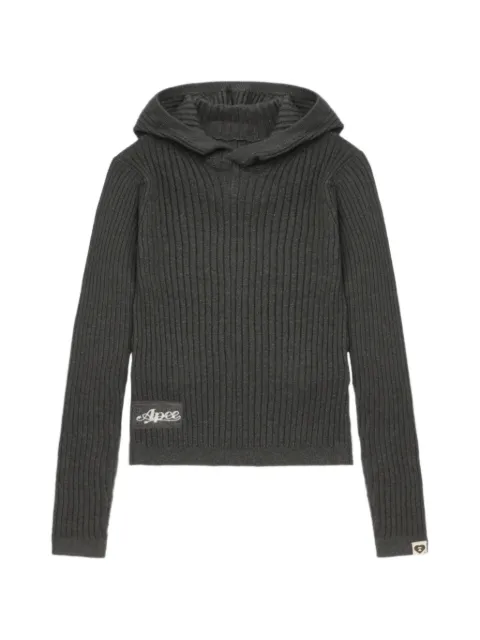 A BATHING APE® hooded ribbed knitwear
