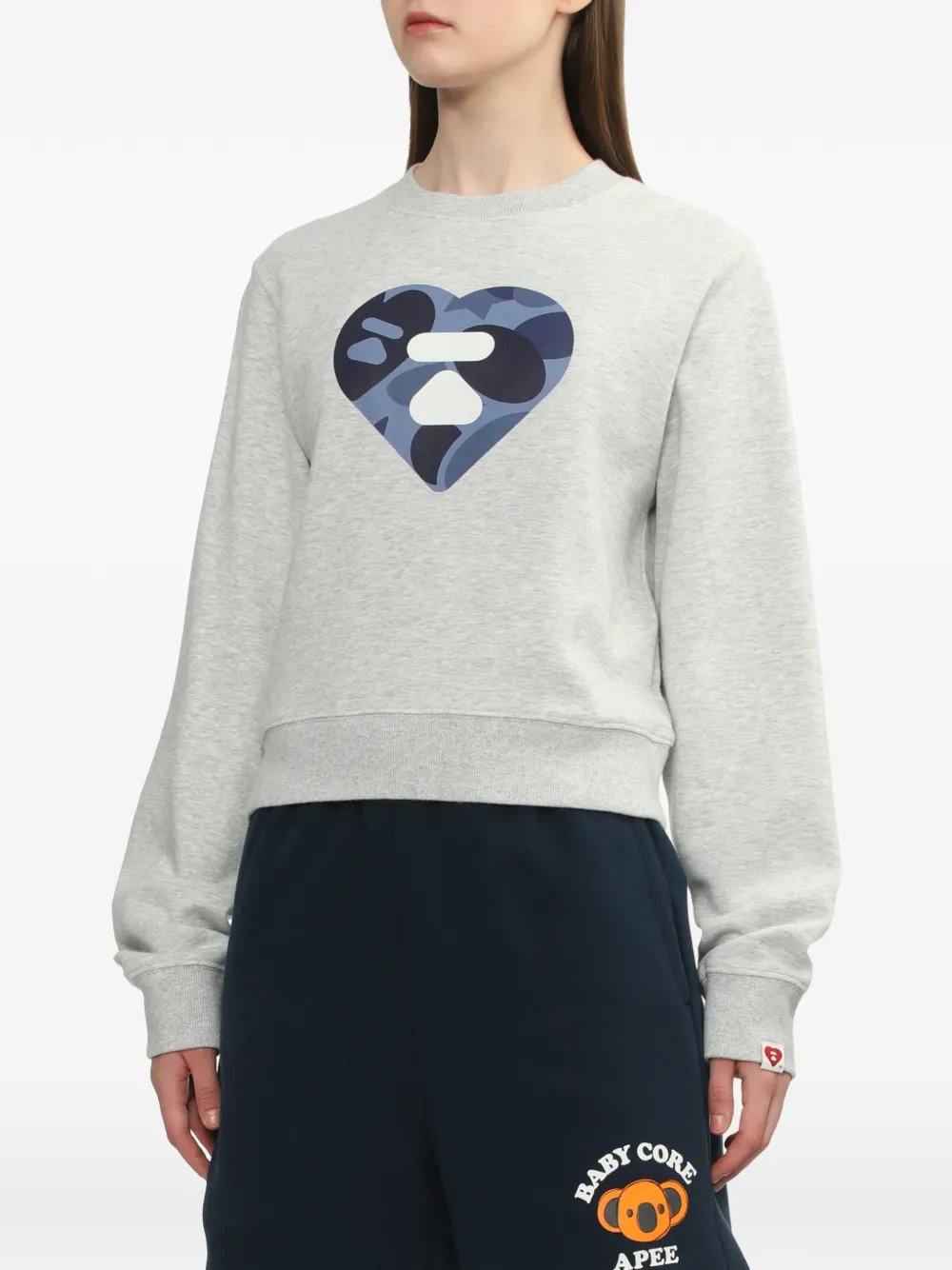  A Bathing Ape® Heart Print Top - Grey 