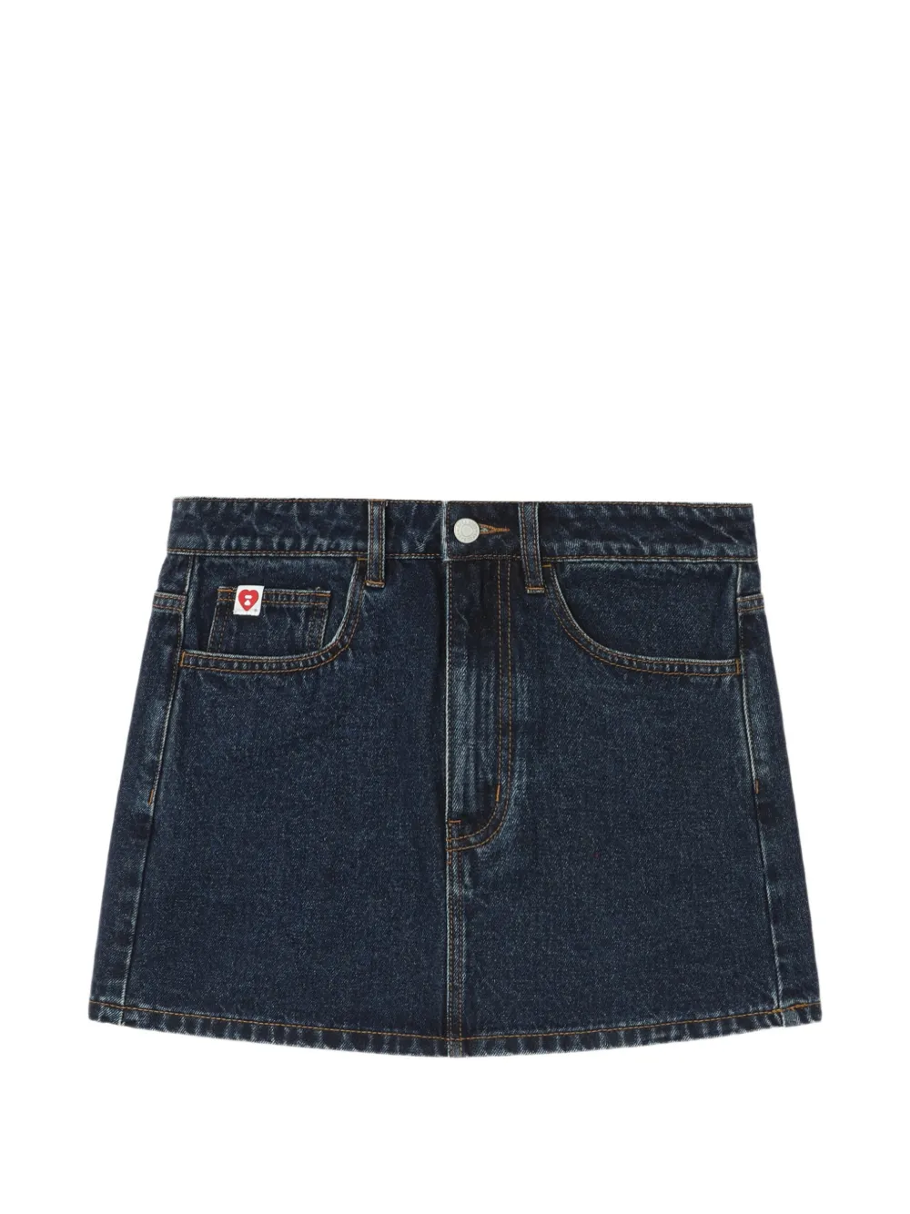 A BATHING APE Mini-rok met hartpatroon Blauw
