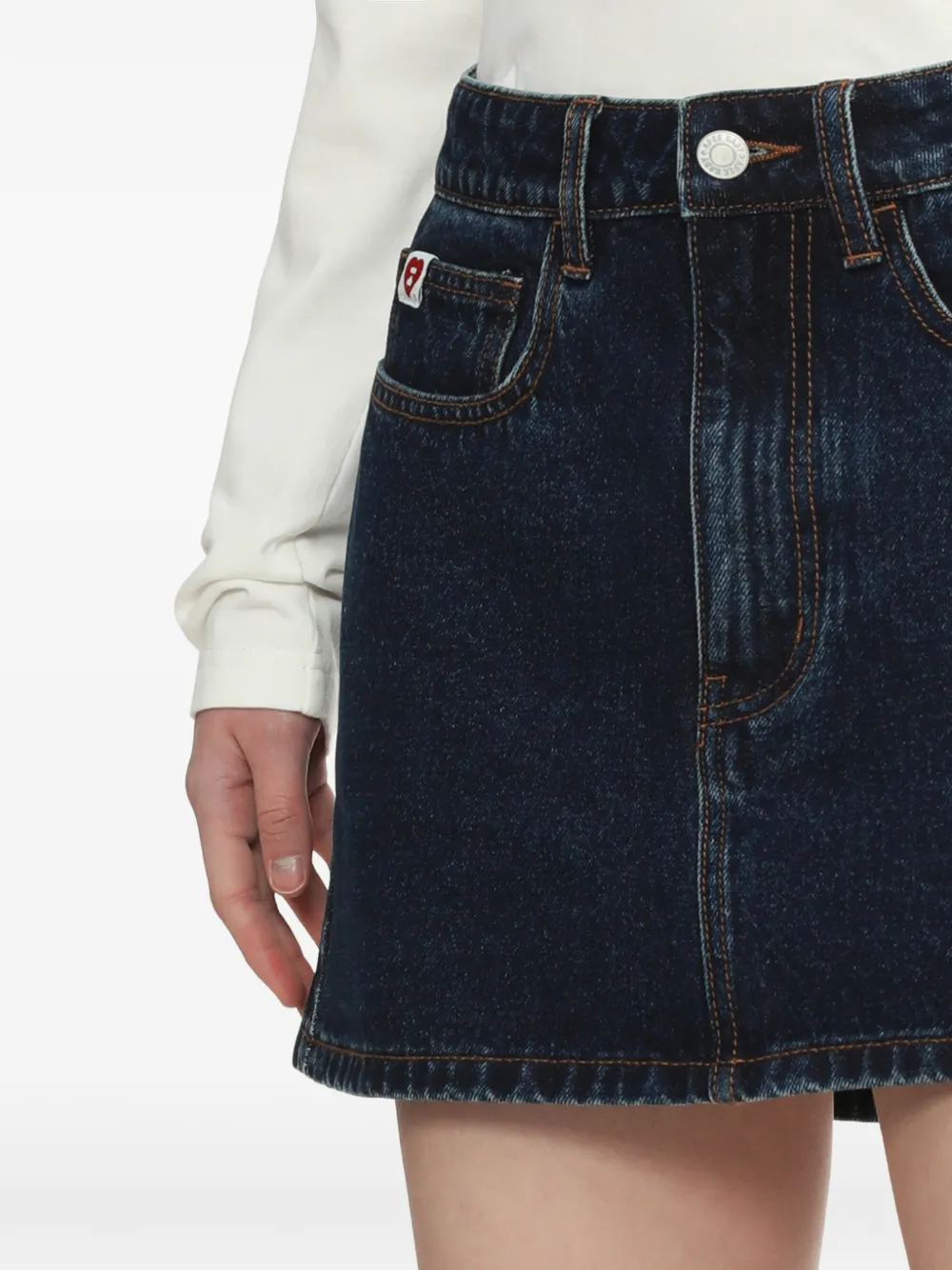 A BATHING APE Mini-rok met hartpatroon Blauw