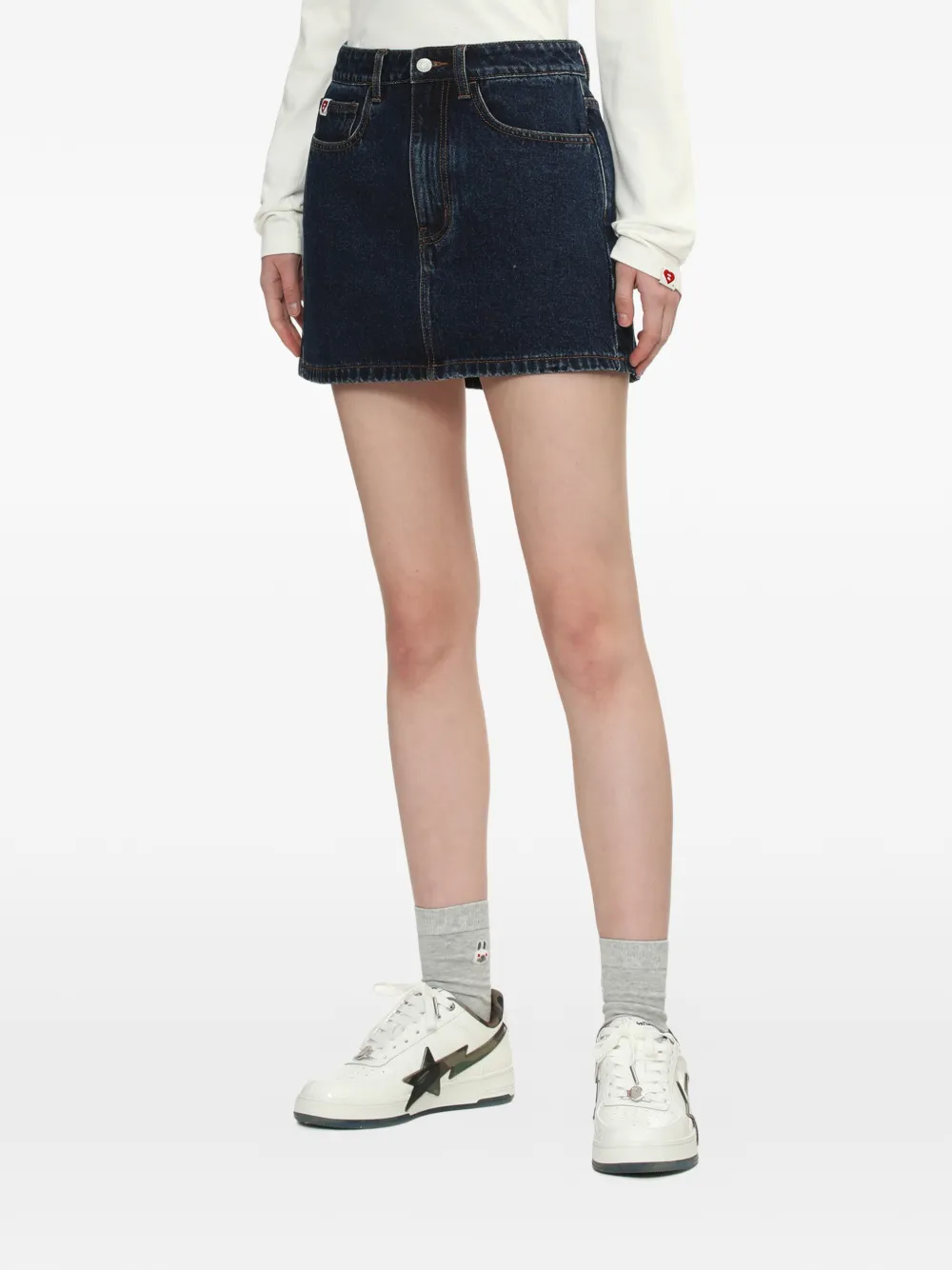 APEE™ by *A BATHING APE® heart-motif mini skirt - Blu