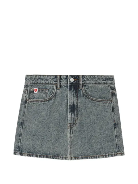 A BATHING APE® falda corta de mezclilla con motivo de corazón