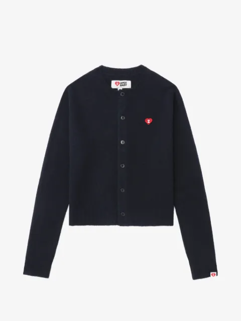 A BATHING APE® كارديغان بأزرار وشارة قلب
