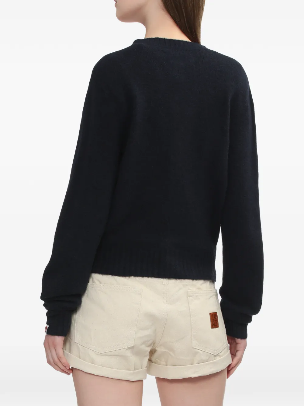 heart-badge buttoned cardigan
