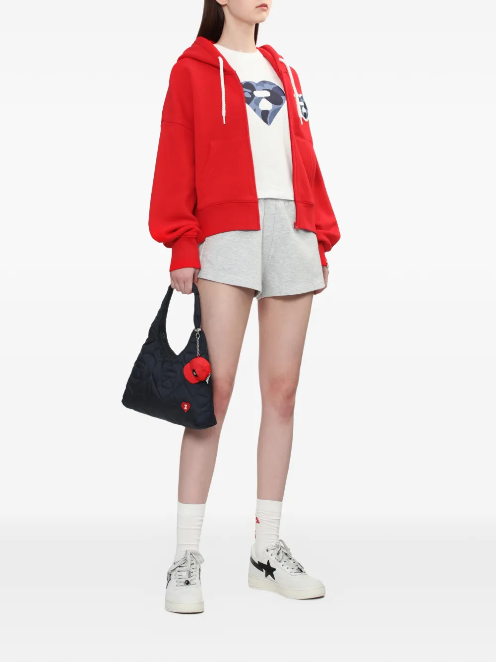  A Bathing Ape® Embroidered Drawstring Shorts - Grey 